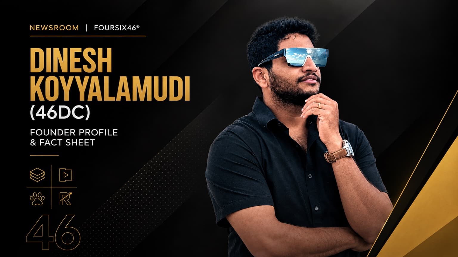 Dinesh Koyyalamudi (46DC) — Founder Profile & Fact Sheet